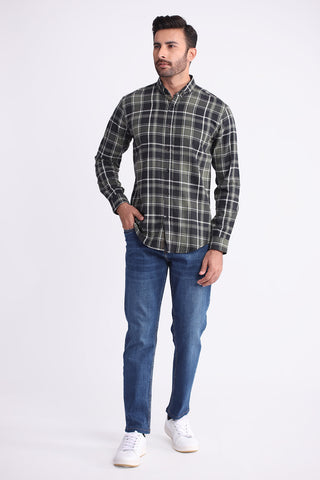 Green Check Casual Shirt