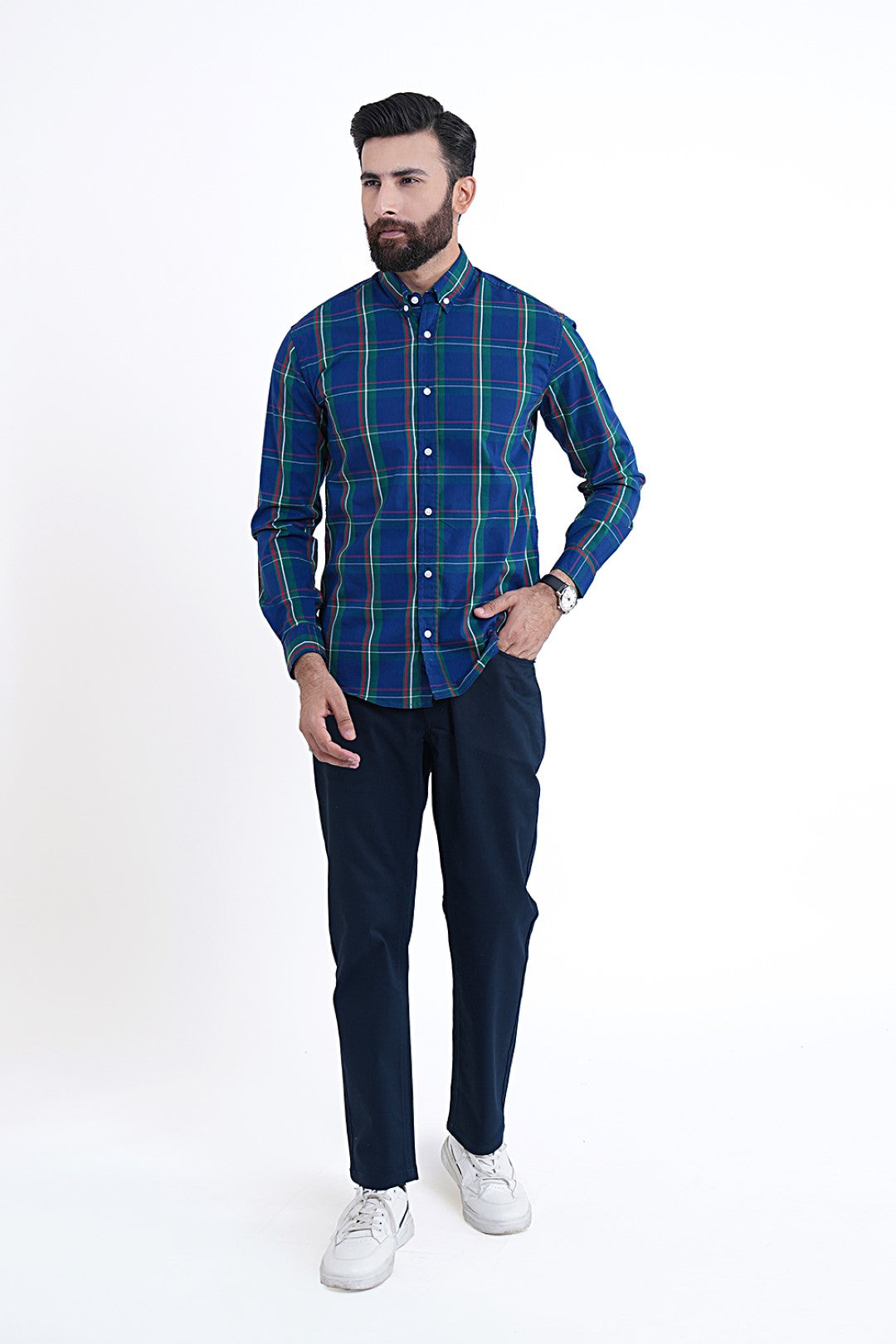 Navy Check Casual Shirt CS240127-NY