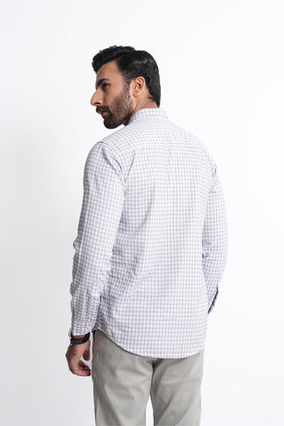 Smart Fit White Check Casual Shirt CS240207-WT