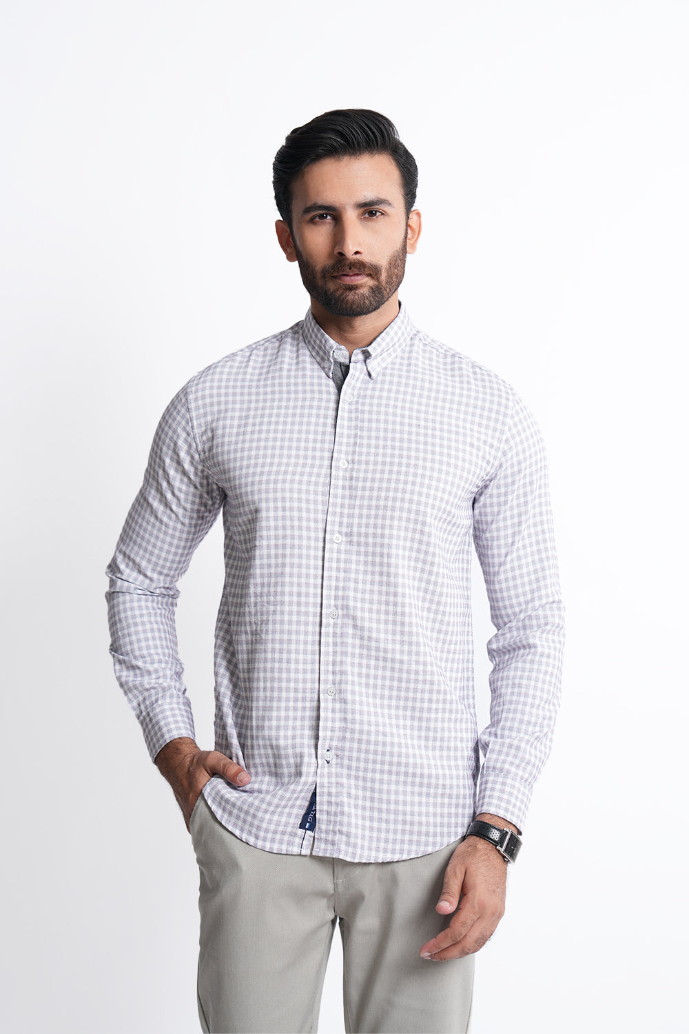 Smart Fit White Check Casual Shirt CS240207-WT