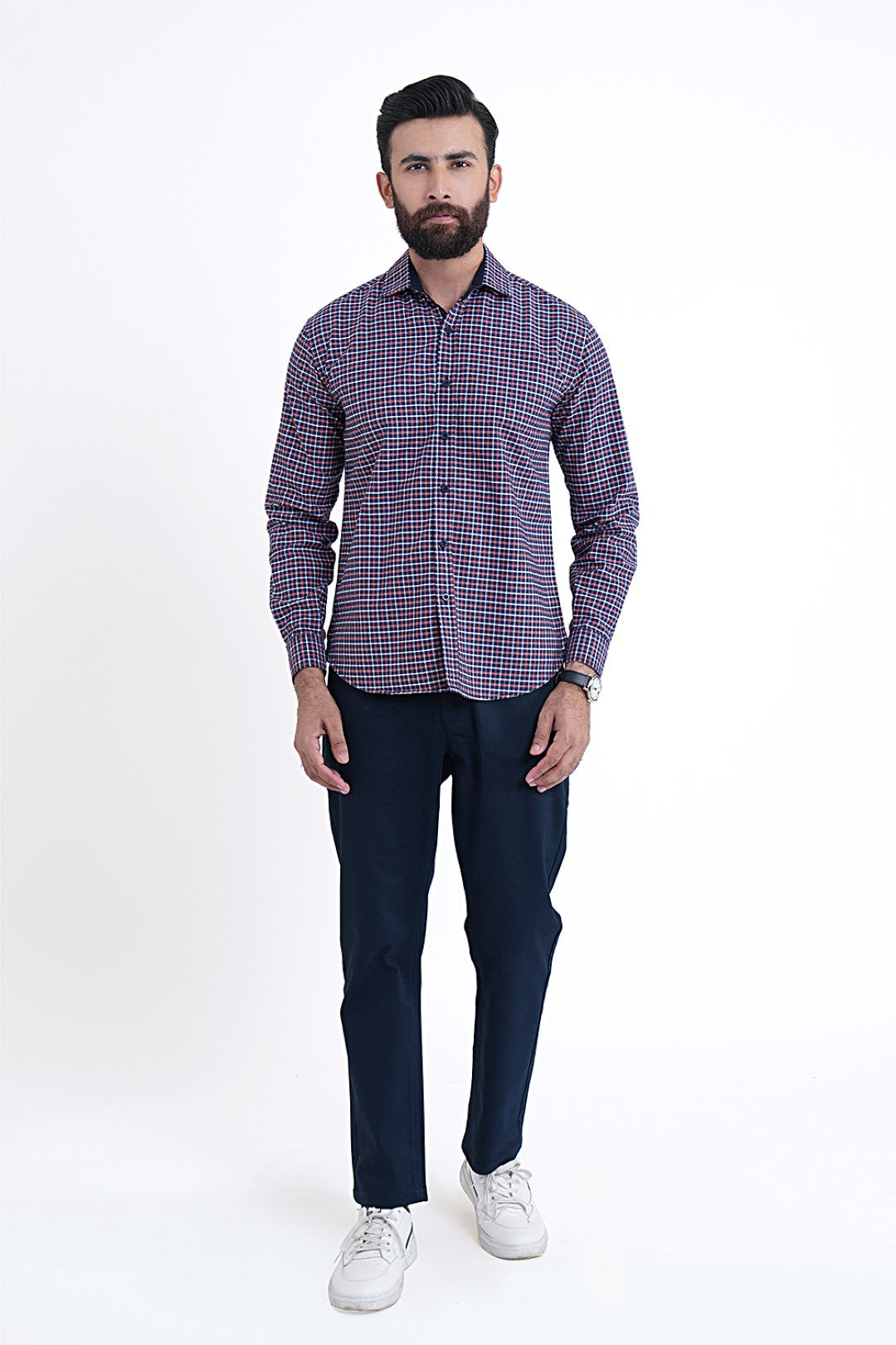 Navy Check Casual Shirt CS240211-NY