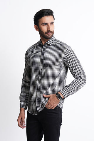 Smart Fit Black Check Casual Shirt CS240503-BK