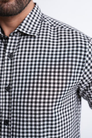 Smart Fit Black Check Casual Shirt CS240503-BK