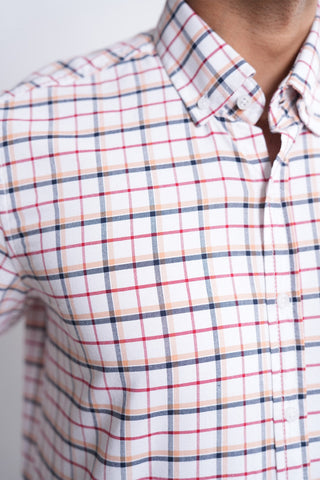 Smart Fit White Check Casual Shirt CS240620-WT