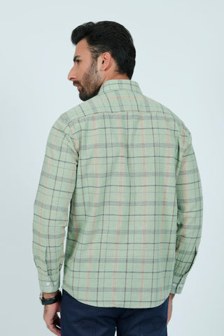 Smart Fit Light Green Check Casual Shirt CS240649-LGN