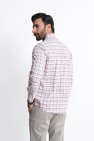 Smart Fit White Check Casual Shirt CS240620-WT