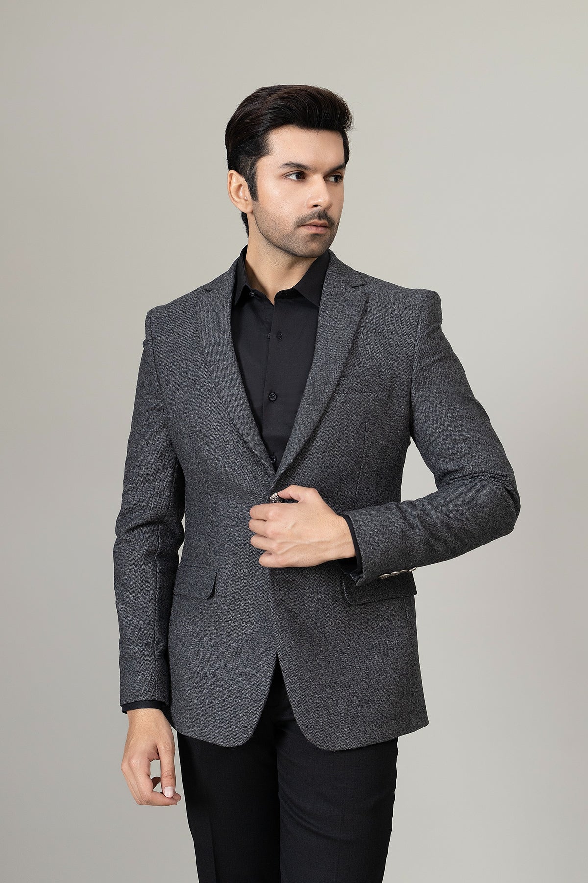 Charcoal Grey Casual Coat