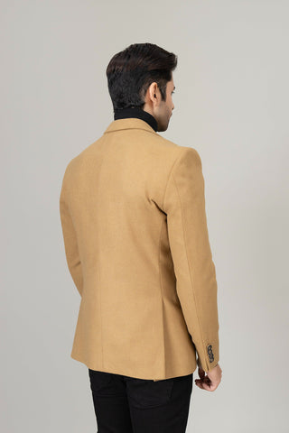 Khaki Plain Casual Coat