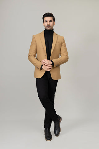 Khaki Plain Casual Coat