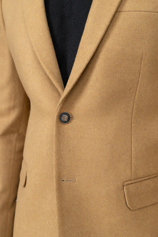 Khaki Plain Casual Coat