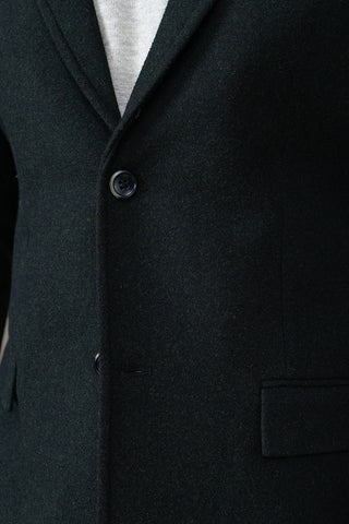 Olive Long Plain Casual Coat