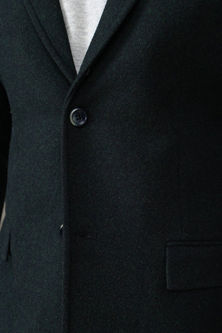 Olive Long Plain Casual Coat