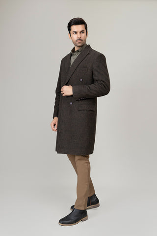 Dark Brown Long Plain Coat
