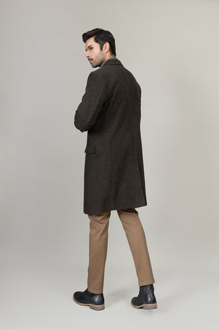 Dark Brown Long Plain Coat