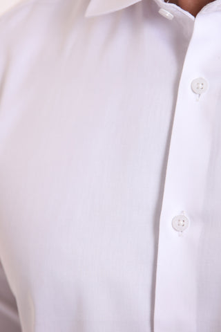 White Textured Dress Shirt