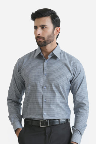 Classic Fit Grey Check Dress Shirt CFC238061-GR