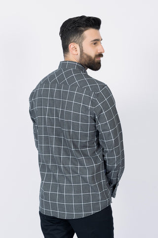 GREY CHECK CASUAL SHIRT