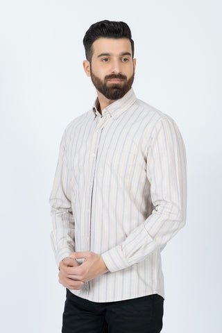 BEIGE LINING CASUAL SHIRT