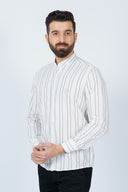 Off White Contrast Casual Shirt