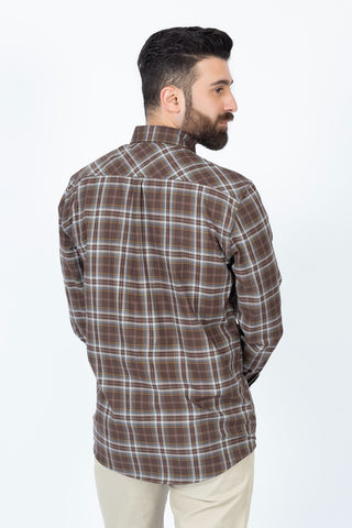 BROWN CHECK CASUAL SHIRT