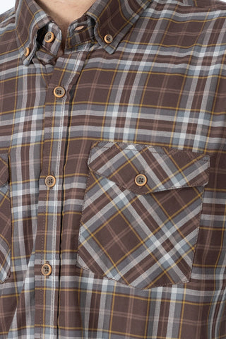 BROWN CHECK CASUAL SHIRT