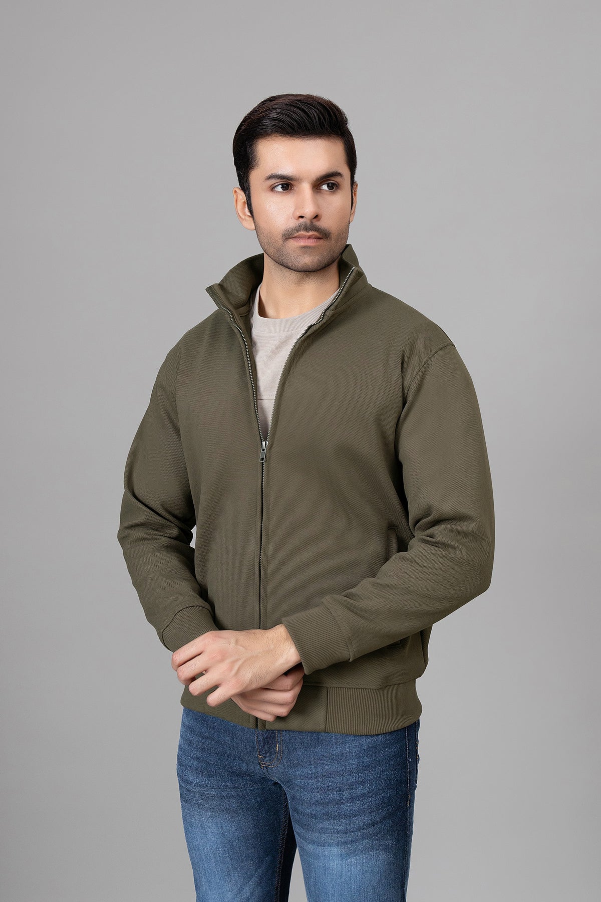 Dark Brown Zipper Jacket