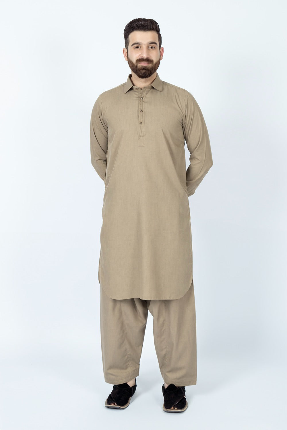 KHAKI SHALWAR KAMEEZ