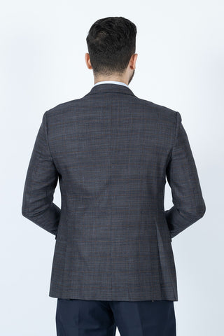 DARK GREY CHECK COAT