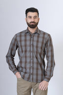 Brown Checked Casual Shirt