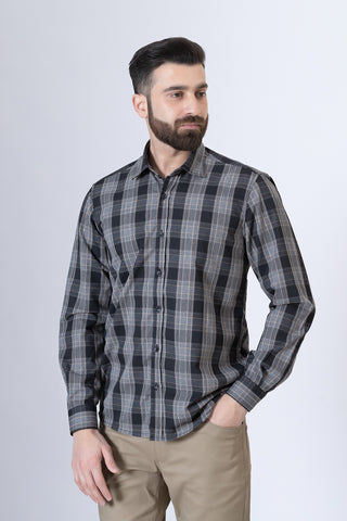 Black Check Casual Shirt