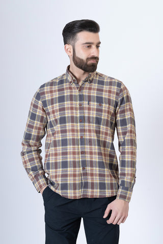 Casual Check Shirt- CC240838-YEL