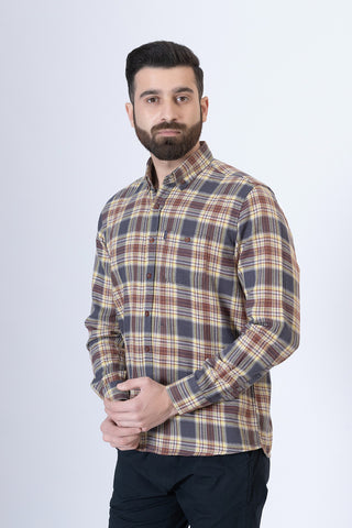 Casual Check Shirt- CC240838-YEL