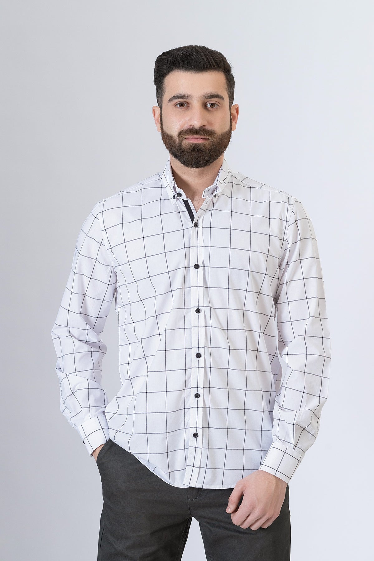 White Check Casual Shirt