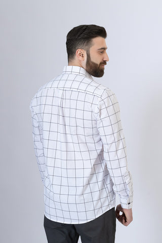 White Check Casual Shirt