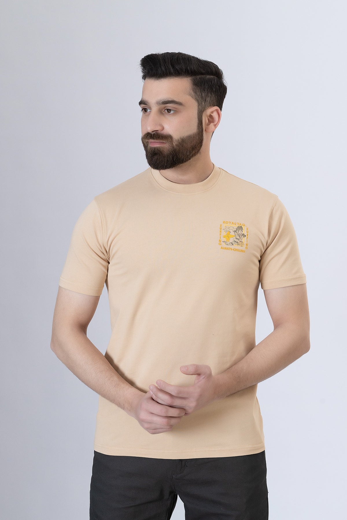 Beige Round Neck Shirt