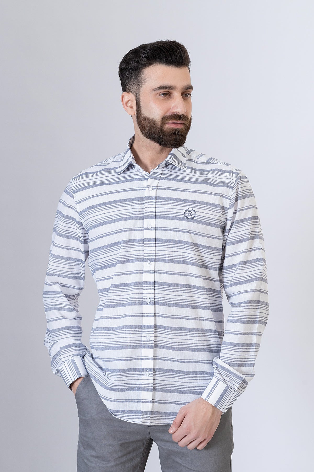 White Lining Casual Shirt