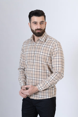 Casual Check Shirt- CS240963-KHI