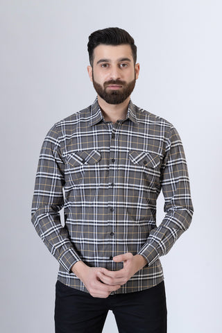 Grey Check Casual Shirt