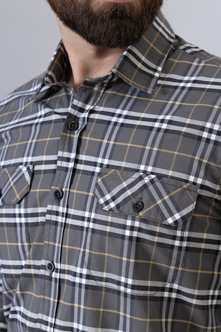 Grey Check Casual Shirt