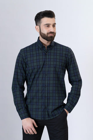 Green Check Casual Shirt