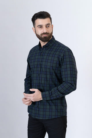 Green Check Casual Shirt