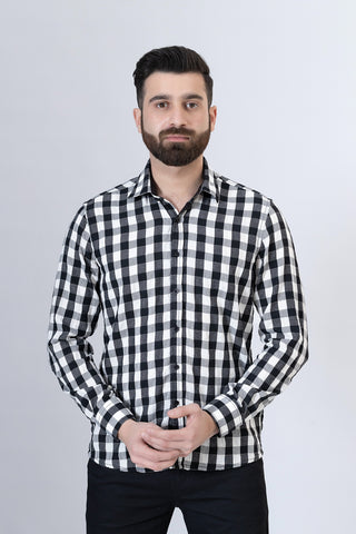 Black Check Casual Shirt