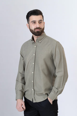 Olive Plain Casual Shirt