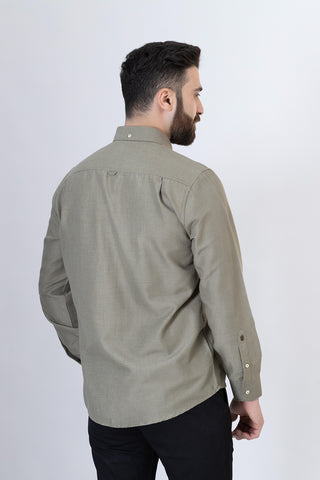 Olive Plain Casual Shirt