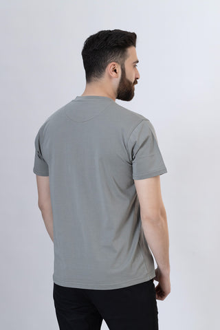 Grey Round Neck Shirt- RTNC241171-GR