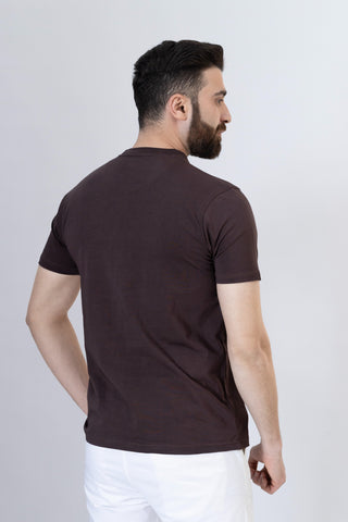 Dark Brown Round Neck Shirt