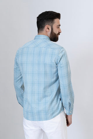 Light Green Check Casual Shirt - CS241131-LGN