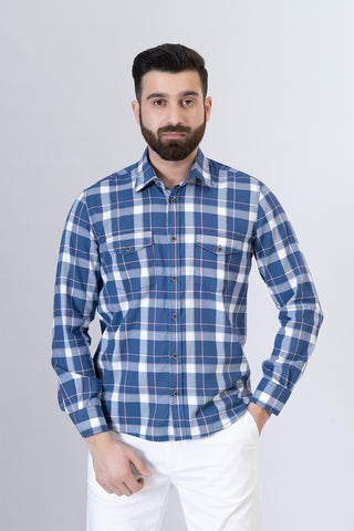 Blue Check Casual Shirt