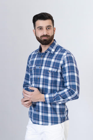 Blue Check Casual Shirt