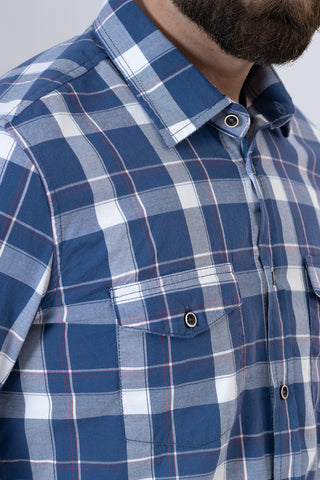 Blue Check Casual Shirt